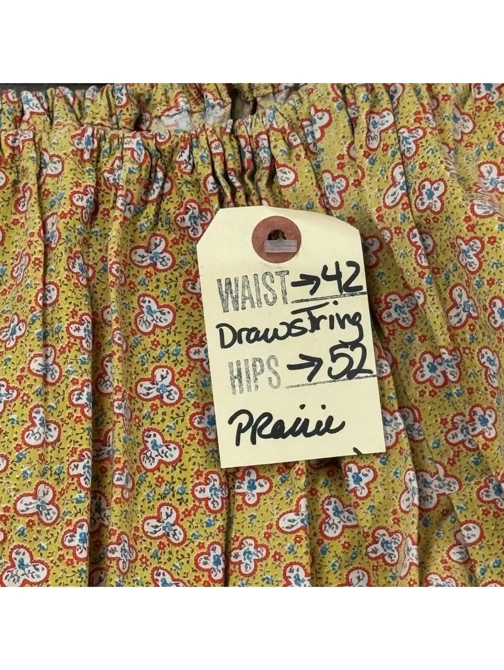 Vintage Film Costume 50s Does Victorian Western Style Prairie Maxi Skirt Yellow